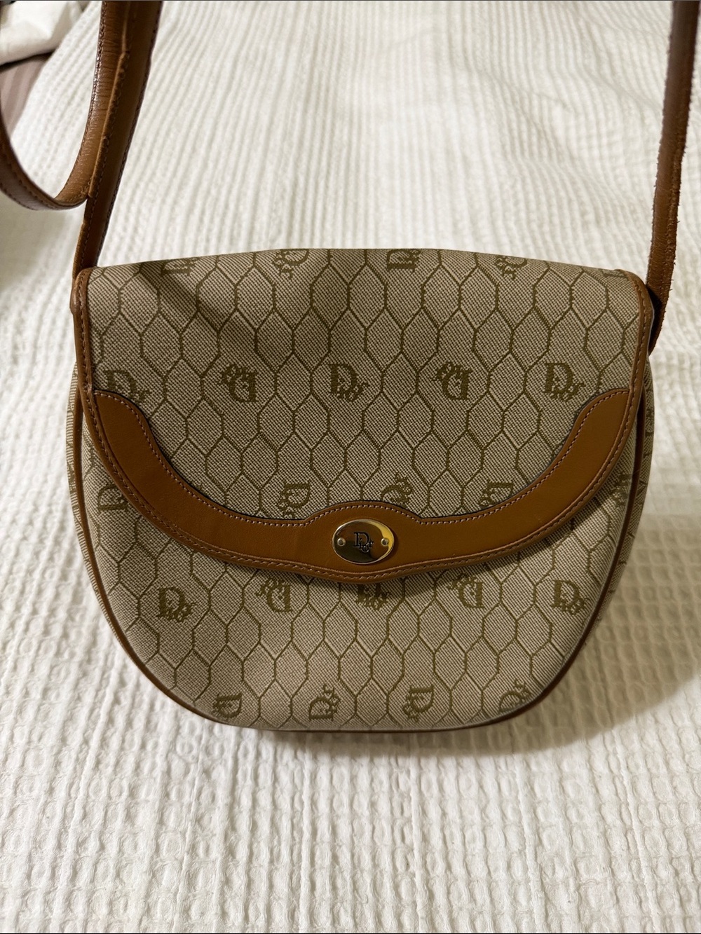 Dior Beige & Brown Monogram Canvas Crossbody Bag ( final sale)